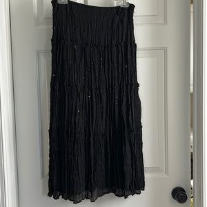 Sequined black maxi skirt
